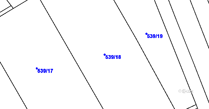 Parcela st. 539/18 v KÚ Lešany nad Sázavou, Katastrální mapa