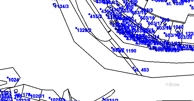 Parcela st. 1329 v KÚ Lešany nad Sázavou, Katastrální mapa