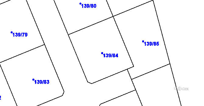 Parcela st. 139/84 v KÚ Lešany nad Sázavou, Katastrální mapa