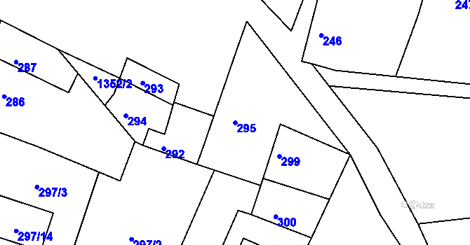 Parcela st. 295 v KÚ Lešany u Prostějova, Katastrální mapa