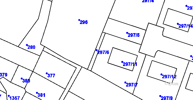 Parcela st. 297/6 v KÚ Lešany u Prostějova, Katastrální mapa