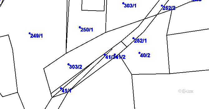 Parcela st. 41/3 v KÚ Lešetice, Katastrální mapa