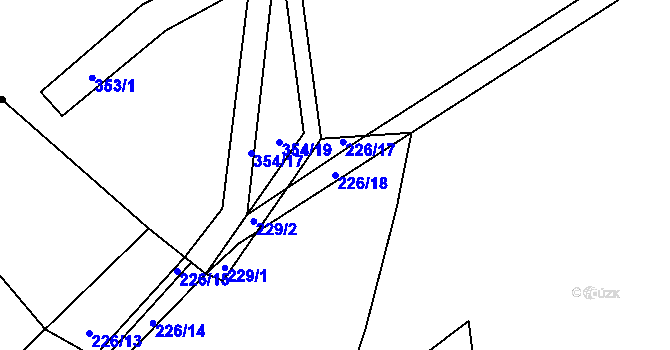 Parcela st. 226/18 v KÚ Lešetice, Katastrální mapa