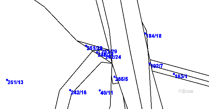 Parcela st. 242/24 v KÚ Lešetice, Katastrální mapa