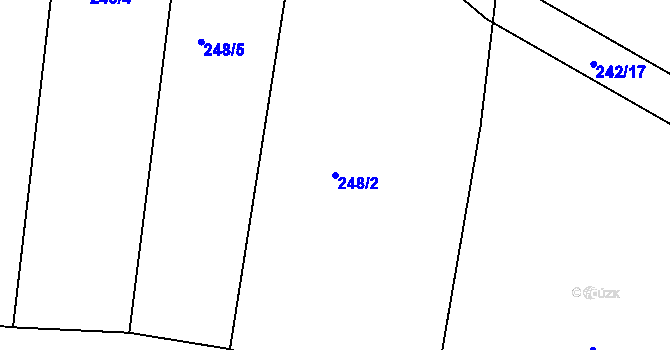 Parcela st. 248/2 v KÚ Lešetice, Katastrální mapa