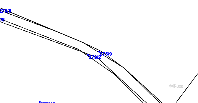 Parcela st. 275/9 v KÚ Lešetice, Katastrální mapa