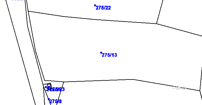 Parcela st. 275/13 v KÚ Lešetice, Katastrální mapa