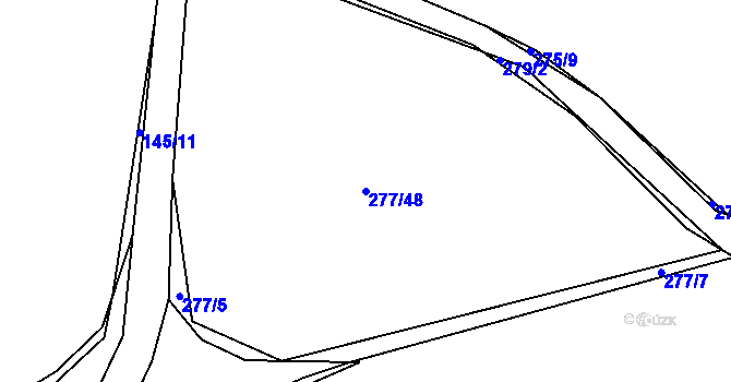 Parcela st. 277/48 v KÚ Lešetice, Katastrální mapa
