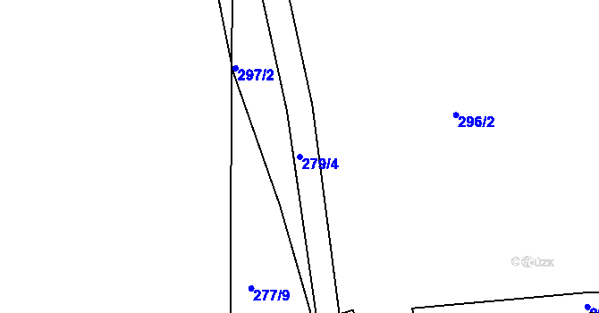 Parcela st. 279/4 v KÚ Lešetice, Katastrální mapa