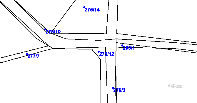 Parcela st. 279/12 v KÚ Lešetice, Katastrální mapa