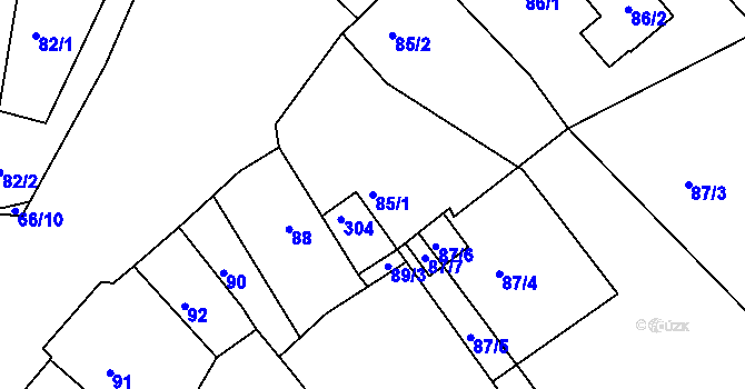 Parcela st. 85/1 v KÚ Lešetice, Katastrální mapa