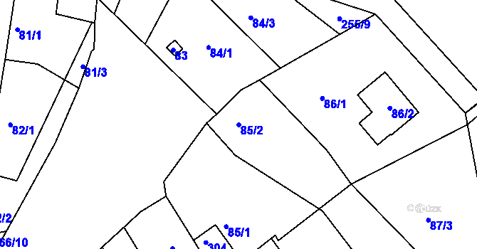 Parcela st. 85/2 v KÚ Lešetice, Katastrální mapa
