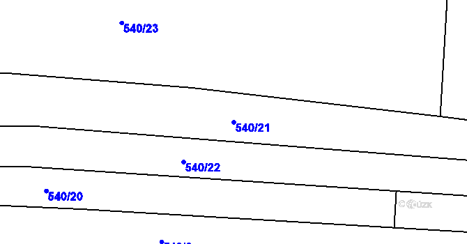 Parcela st. 540/21 v KÚ Leškovice, Katastrální mapa
