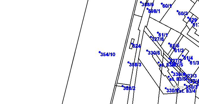 Parcela st. 354/10 v KÚ Leškovice, Katastrální mapa