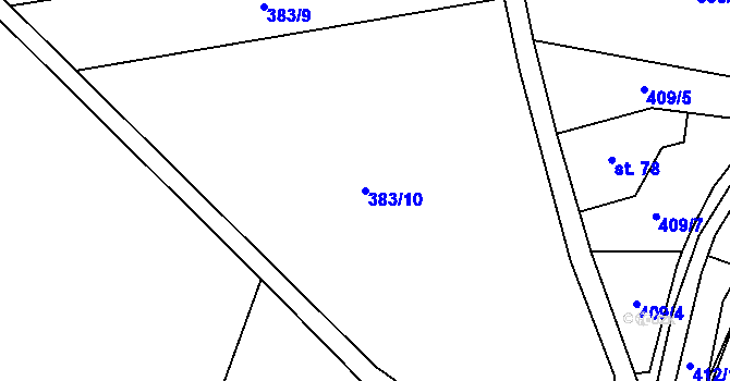 Parcela st. 383/10 v KÚ Leškovice, Katastrální mapa
