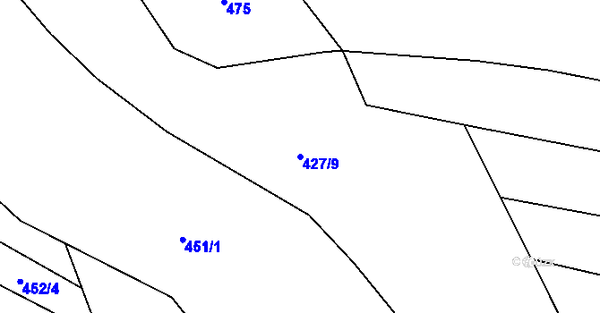 Parcela st. 427/9 v KÚ Leškovice, Katastrální mapa