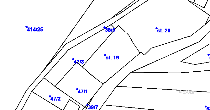 Parcela st. 19 v KÚ Leškovice, Katastrální mapa