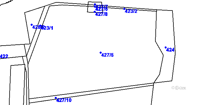 Parcela st. 427/5 v KÚ Leškovice, Katastrální mapa