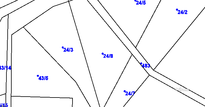 Parcela st. 24/8 v KÚ Lešov, Katastrální mapa