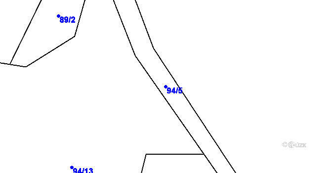 Parcela st. 94/5 v KÚ Lešov, Katastrální mapa