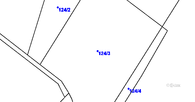Parcela st. 124/3 v KÚ Lešov, Katastrální mapa