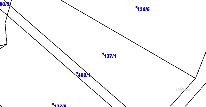 Parcela st. 137/1 v KÚ Lešov, Katastrální mapa