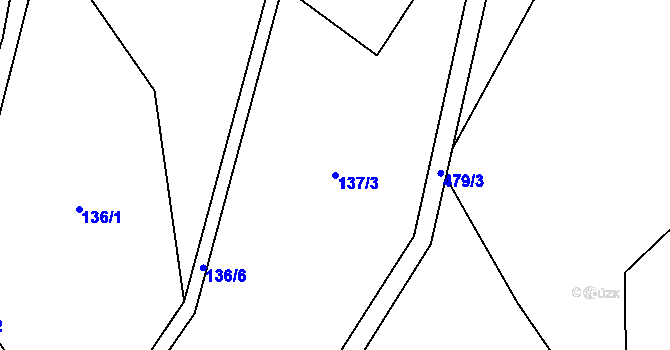 Parcela st. 137/3 v KÚ Lešov, Katastrální mapa