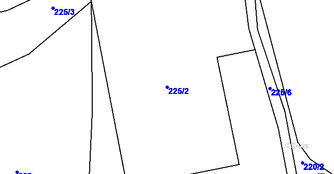 Parcela st. 225/2 v KÚ Lešov, Katastrální mapa