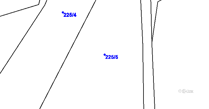 Parcela st. 225/5 v KÚ Lešov, Katastrální mapa