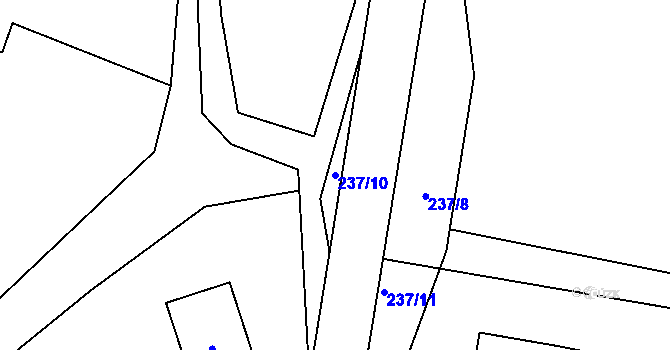 Parcela st. 237/10 v KÚ Lešov, Katastrální mapa