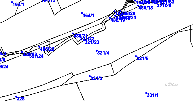 Parcela st. 321/4 v KÚ Lešov, Katastrální mapa