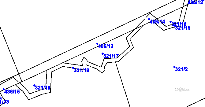 Parcela st. 321/17 v KÚ Lešov, Katastrální mapa