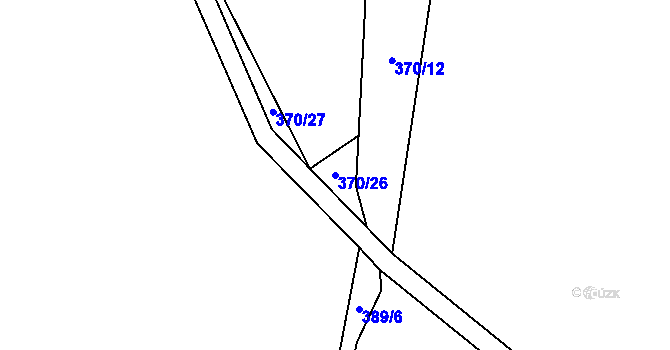 Parcela st. 370/26 v KÚ Lešov, Katastrální mapa