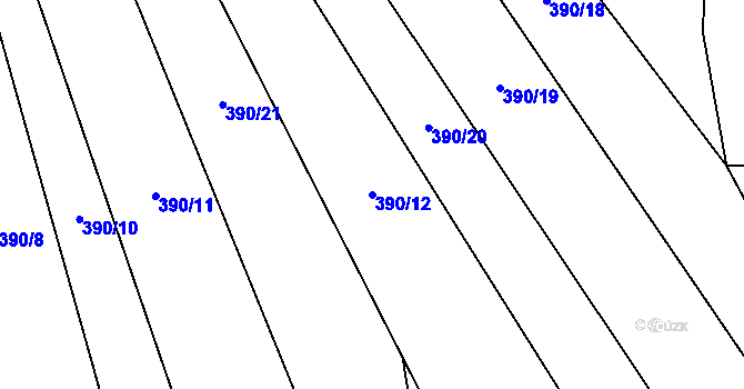 Parcela st. 390/12 v KÚ Lešov, Katastrální mapa