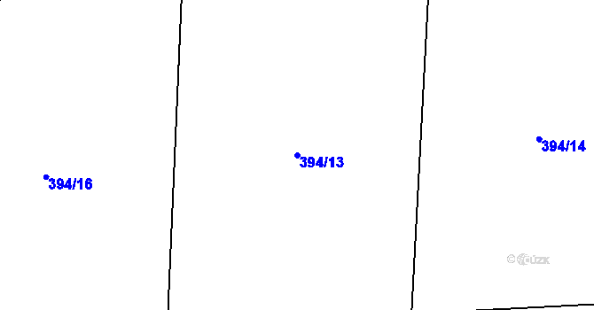 Parcela st. 394/13 v KÚ Lešov, Katastrální mapa