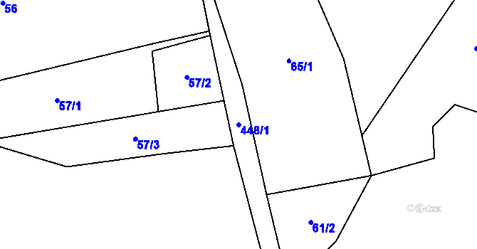 Parcela st. 448/1 v KÚ Lešov, Katastrální mapa
