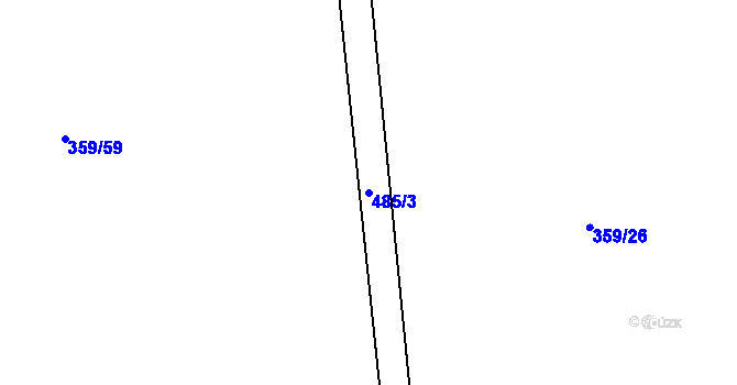 Parcela st. 485/3 v KÚ Lešov, Katastrální mapa