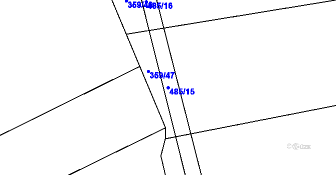 Parcela st. 485/15 v KÚ Lešov, Katastrální mapa