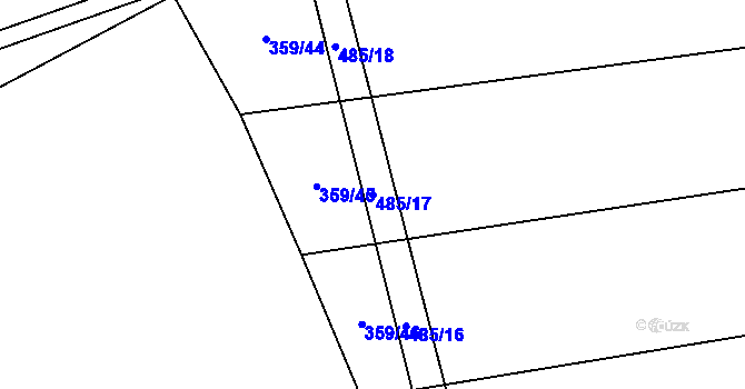 Parcela st. 485/17 v KÚ Lešov, Katastrální mapa