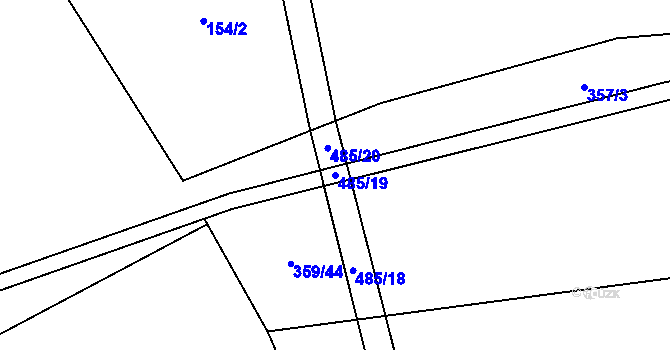 Parcela st. 485/19 v KÚ Lešov, Katastrální mapa
