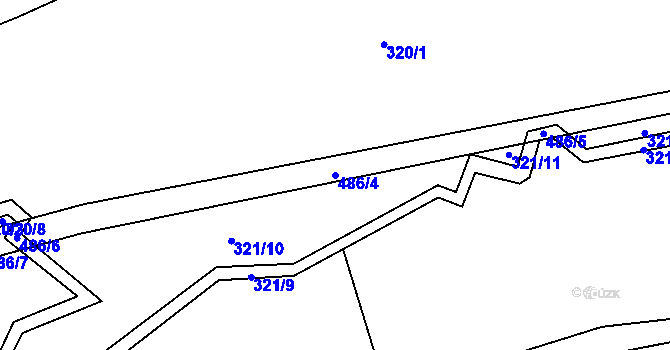 Parcela st. 486/4 v KÚ Lešov, Katastrální mapa