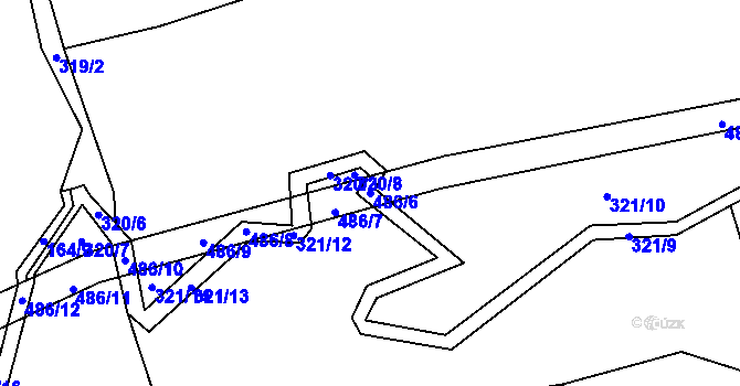 Parcela st. 486/6 v KÚ Lešov, Katastrální mapa