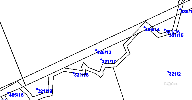Parcela st. 486/13 v KÚ Lešov, Katastrální mapa