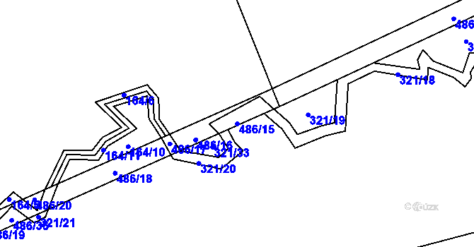 Parcela st. 486/15 v KÚ Lešov, Katastrální mapa