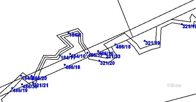 Parcela st. 486/16 v KÚ Lešov, Katastrální mapa