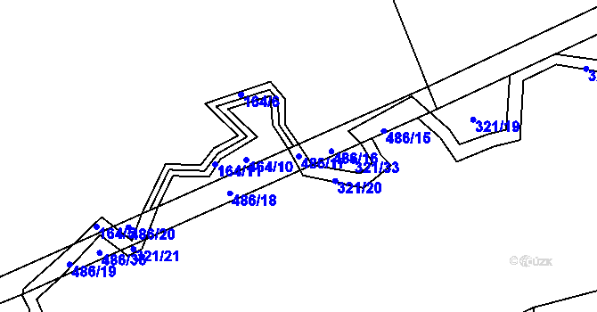 Parcela st. 486/17 v KÚ Lešov, Katastrální mapa