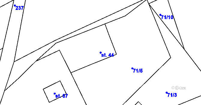 Parcela st. 44 v KÚ Leština u Herálce, Katastrální mapa