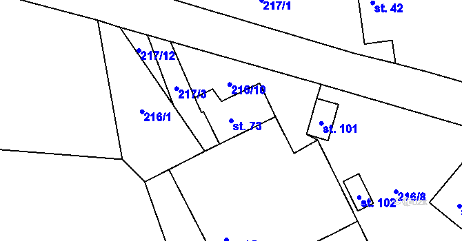 Parcela st. 73 v KÚ Leština u Herálce, Katastrální mapa