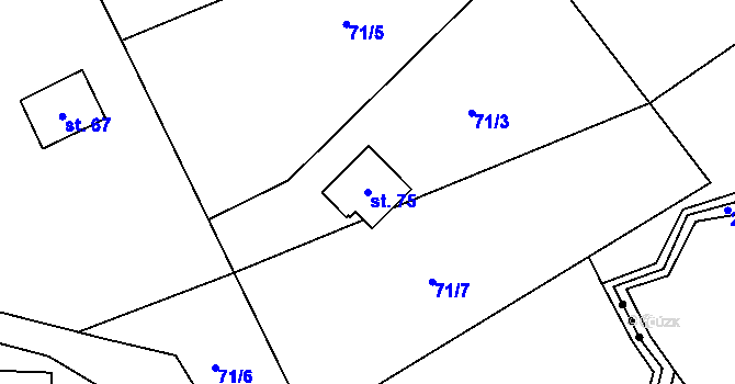 Parcela st. 75 v KÚ Leština u Herálce, Katastrální mapa