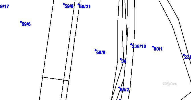 Parcela st. 59/9 v KÚ Leština u Herálce, Katastrální mapa